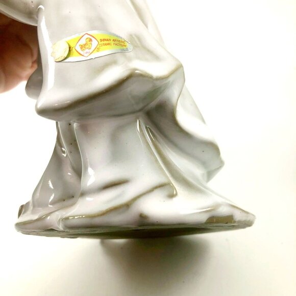 Vintage Shiwan Ceramic Scholar Figurine Handcrafted Chinese Immortal with Fan Sh - Picture 10 of 10